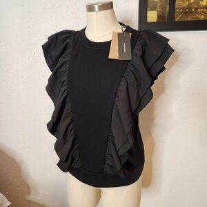 NWT Vero Moda sweats vest with ruffles in black Size S